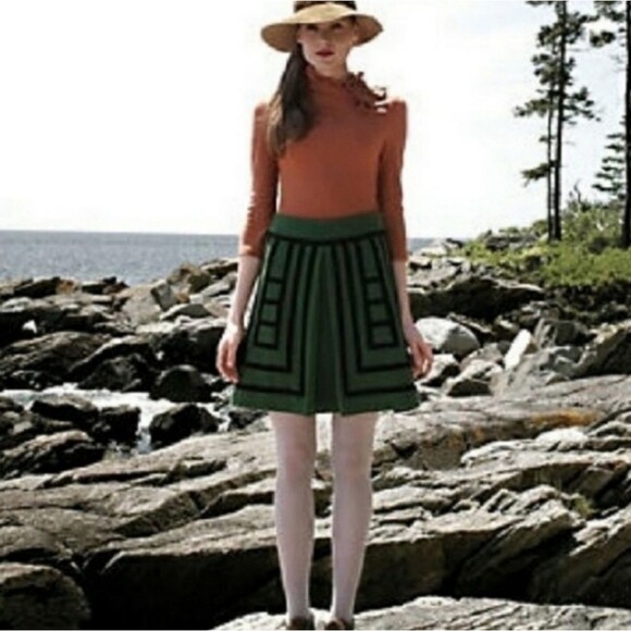 Anthropologie Maeve Tsuga green wool blend skirt size 6 - Picture 1 of 7